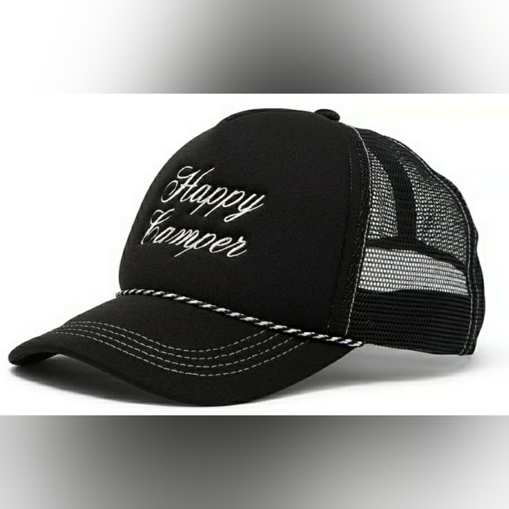 ♦️Pink VS "Happy Camper" Embroidered Trucker Hat♦️
